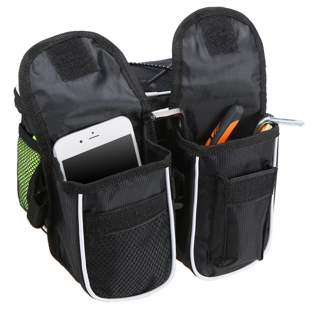Large Capacity Bicycle Front Frame Bag with Rain Cover Bike Pannier Bag Cycling Frame Pack Cycling