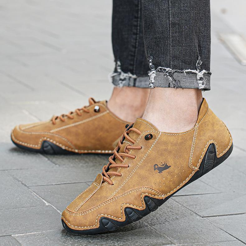 Мужские кожаные повседневные кроссовки, модные прогулочные мокасины, удобная обувь, роскошная мужская обувь 2024 года, новинка в категории повседневная спортивная обувь