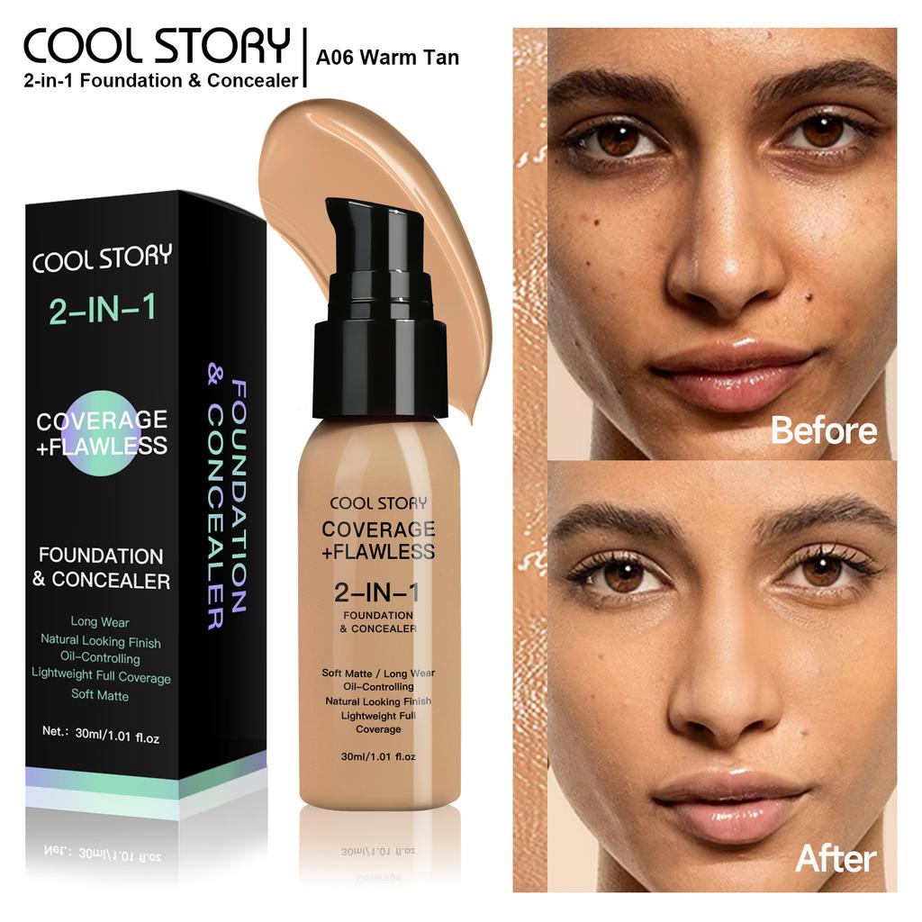 Жидкая тональная основа с полным покрытием, с контролем жирности, быстросохнущая, стойкая, не смываемая и цветостойкая основа