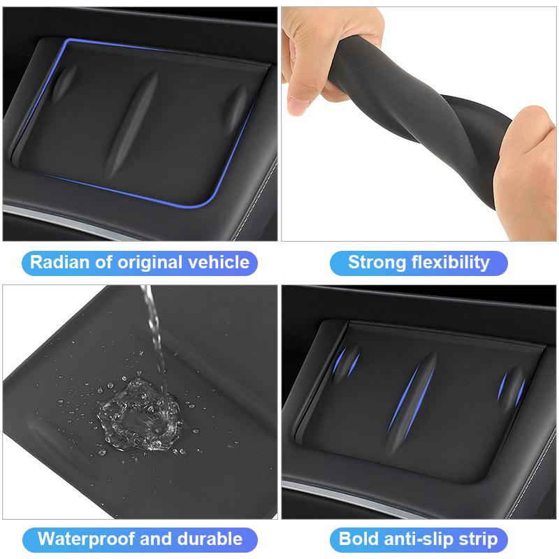 Для модели Tesla 3 года 2022 2023, силиконовая подставка для беспроводной зарядки, нескользящий коврик, пыленепроницаемое зарядное устройство, защитный чехол для автомобиля