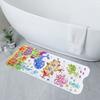 Коврик для ванной с изображением морских животных из мультфильма 100x40 см, с присоской и сливными отверстиями, прямоугольный, из ПВХ, нескользящий, подходит для машинной стирки, детский коврик для ванной и душа
