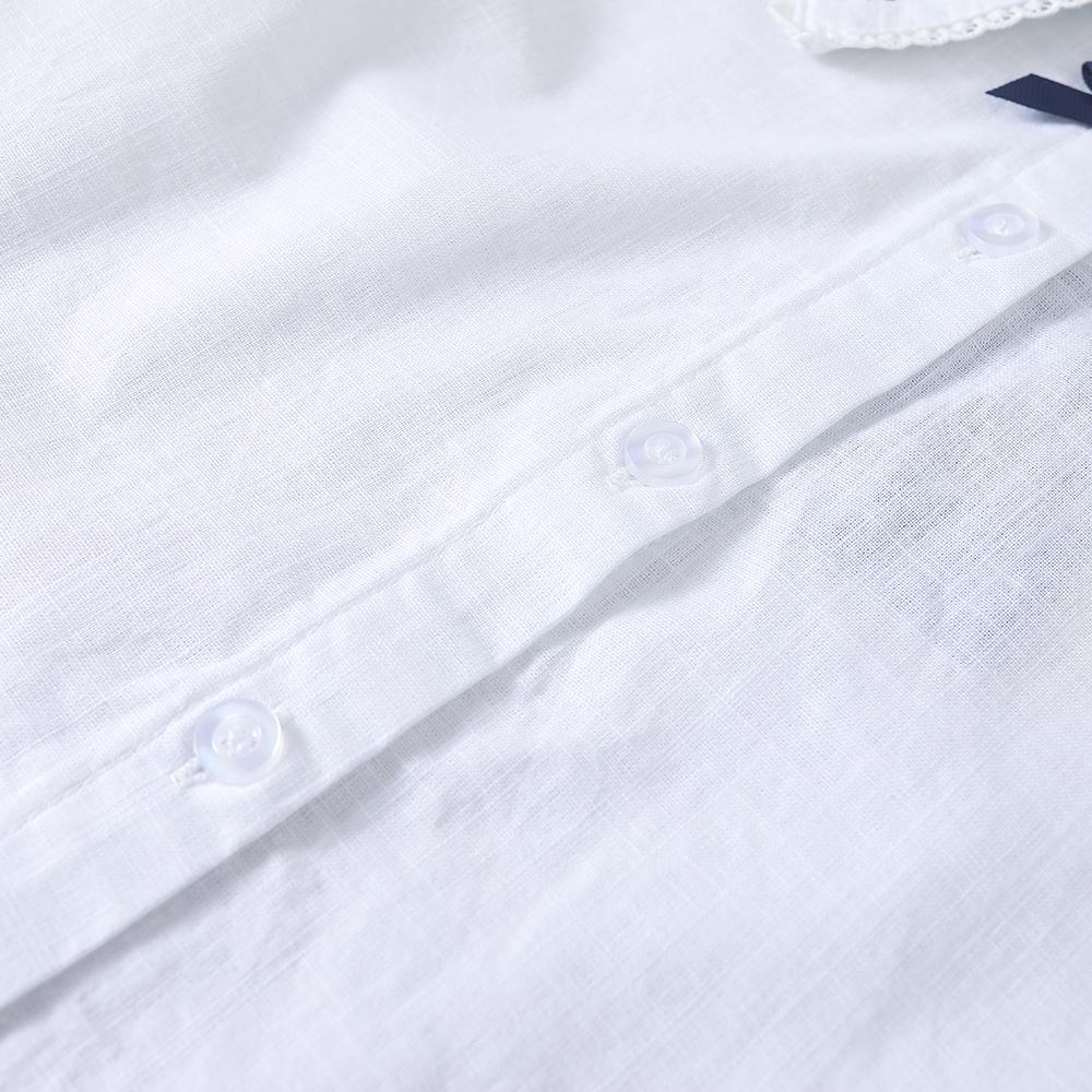 Блузки для девочек, рубашки, летние хлопковые милые кружевные повседневные белые топы с короткими рукавами, детская одежда высокого качества