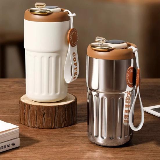 Умная термоизоляционная чашка емкостью 450 мл с герметичной крышкой и дисплеем температуры для домашнего офиса на открытом воздухе