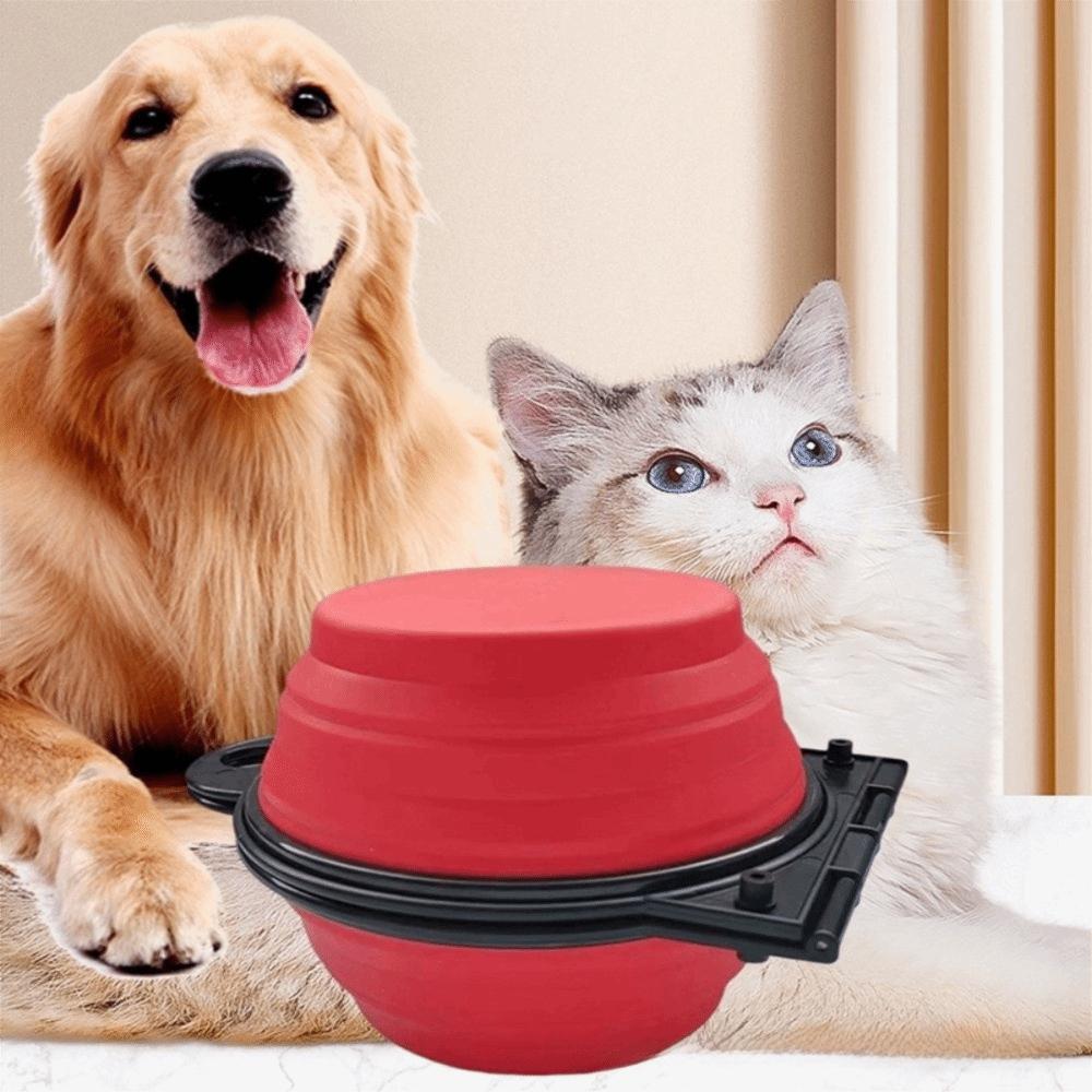2-in-1 Design Collapsible Dog Bowls with Buckle Reinforced Rim Dog Dual Bowls 180 Degrees Fli Foldable Pet Food Feeder