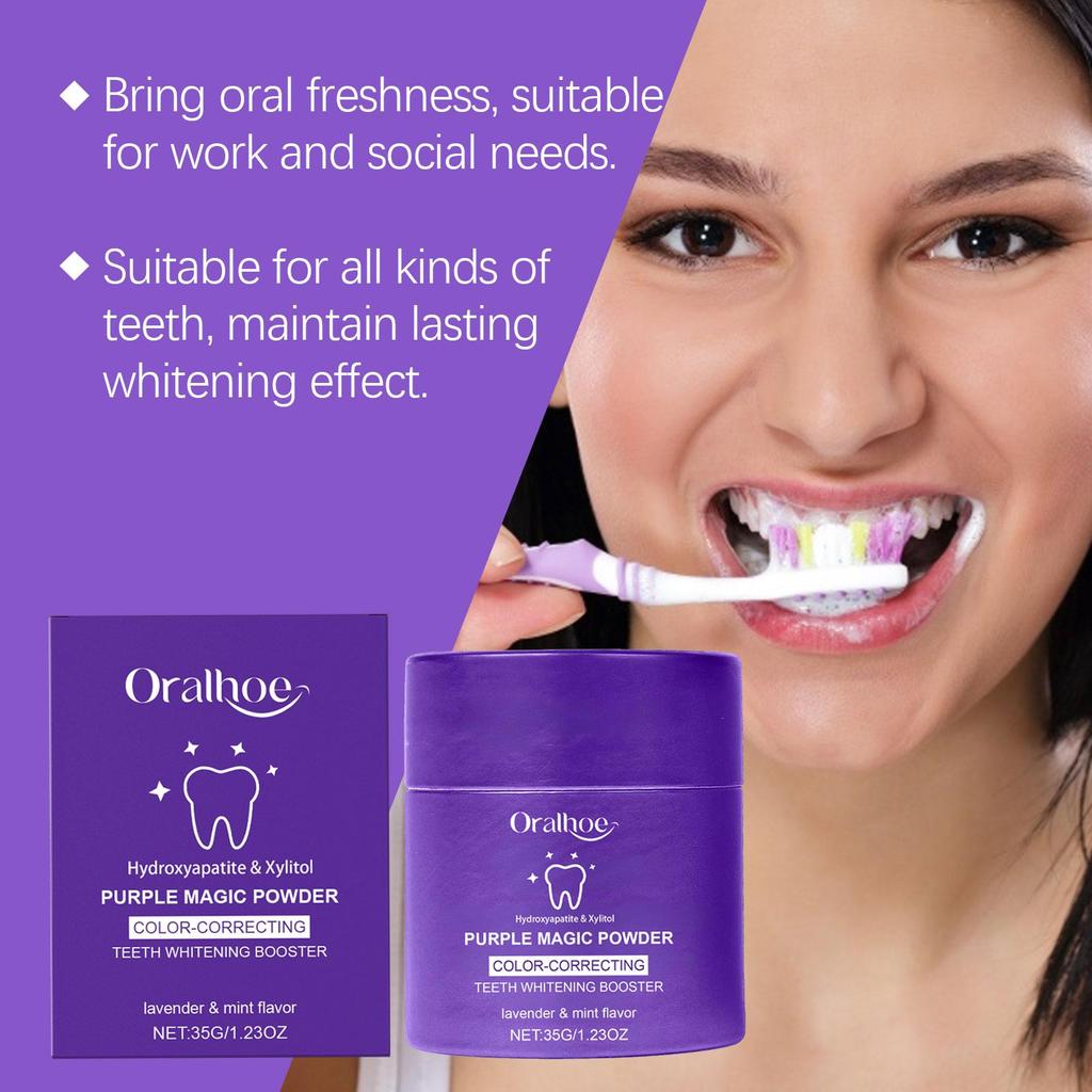Deep Cleansing Lavender Tooth Powder, Suitable for Both Men and Women, Designed for Fresh Breathing, Perfect for Travel.