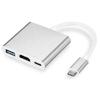 Adapter Hub 3 In 1 SUNROZ USB Type-C - HDMI/USB 3.0/Type-C 4K ULTRA HD Silver (A48675)