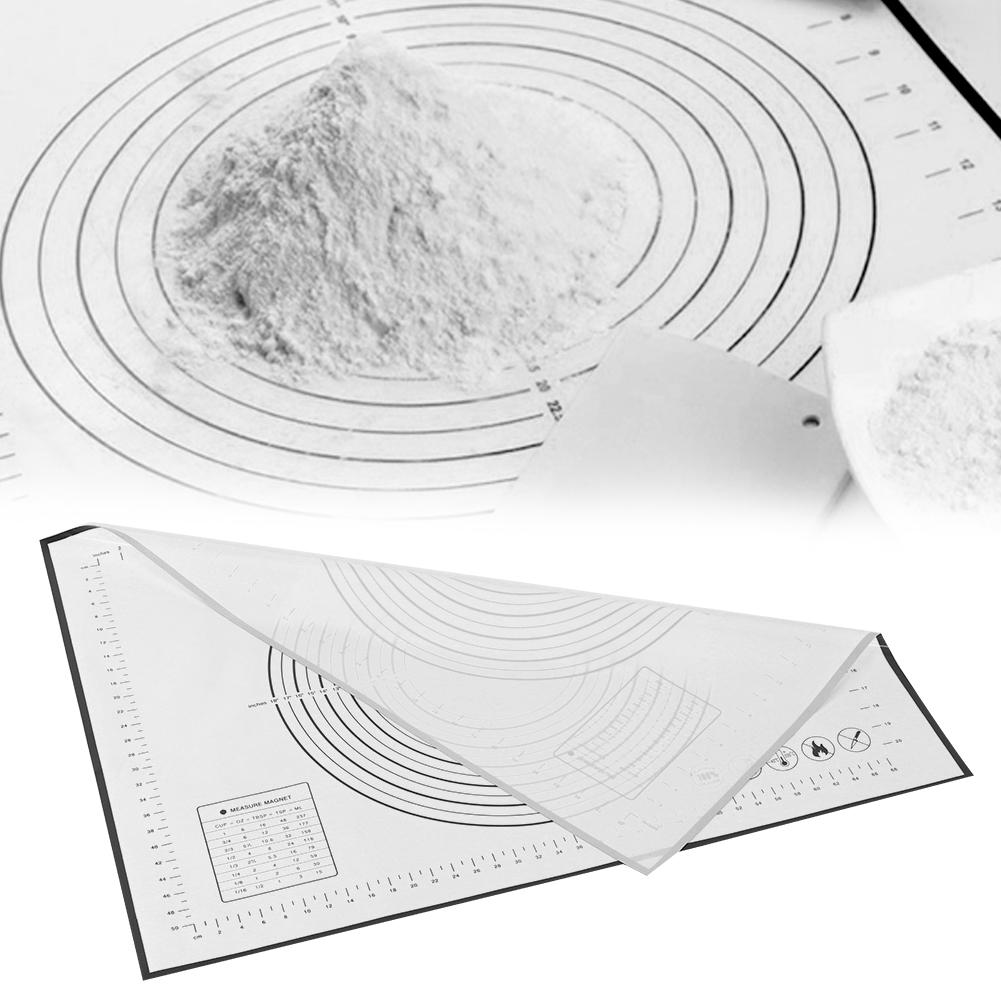 Нескользящий силиконовый коврик для замешивания теста с антипригарным покрытием и весами для кухни и выпечки