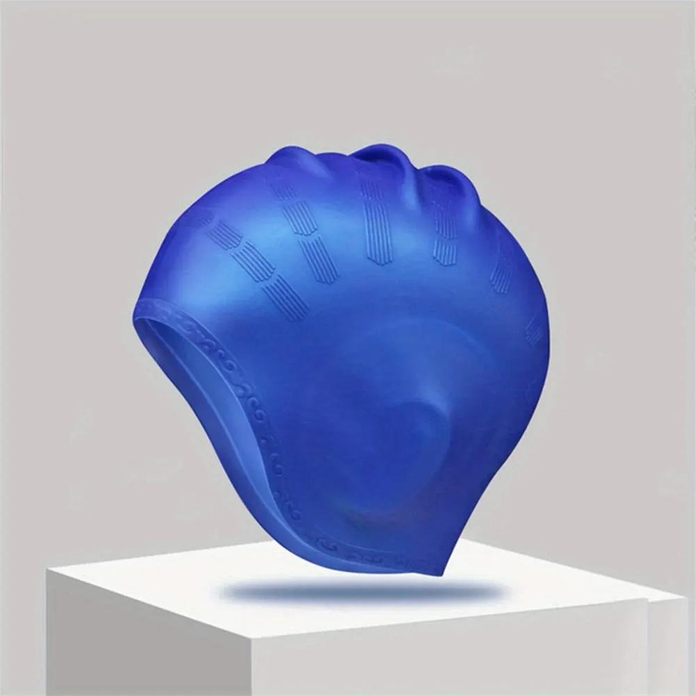 Прочная силиконовая шапочка для плавания с карманами для ушей для взрослых и подростков защищает длинные волосы, обеспечивает высокую эластичность