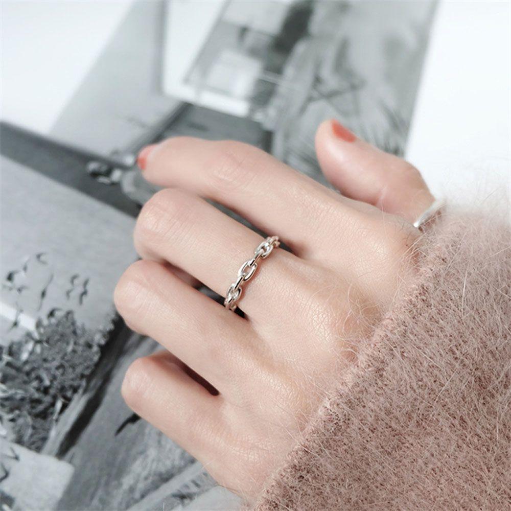 Genuine Link Open Chain Shape Smooth Gift for Women Knuckle Jewelry Thumb Ring Fashion Accessories Finger Ring