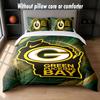Green Bay Packers Design Bed Bedding Set 1 Duvet Cover + 2 Pillowcases Soft Breathable Household Bed Linens