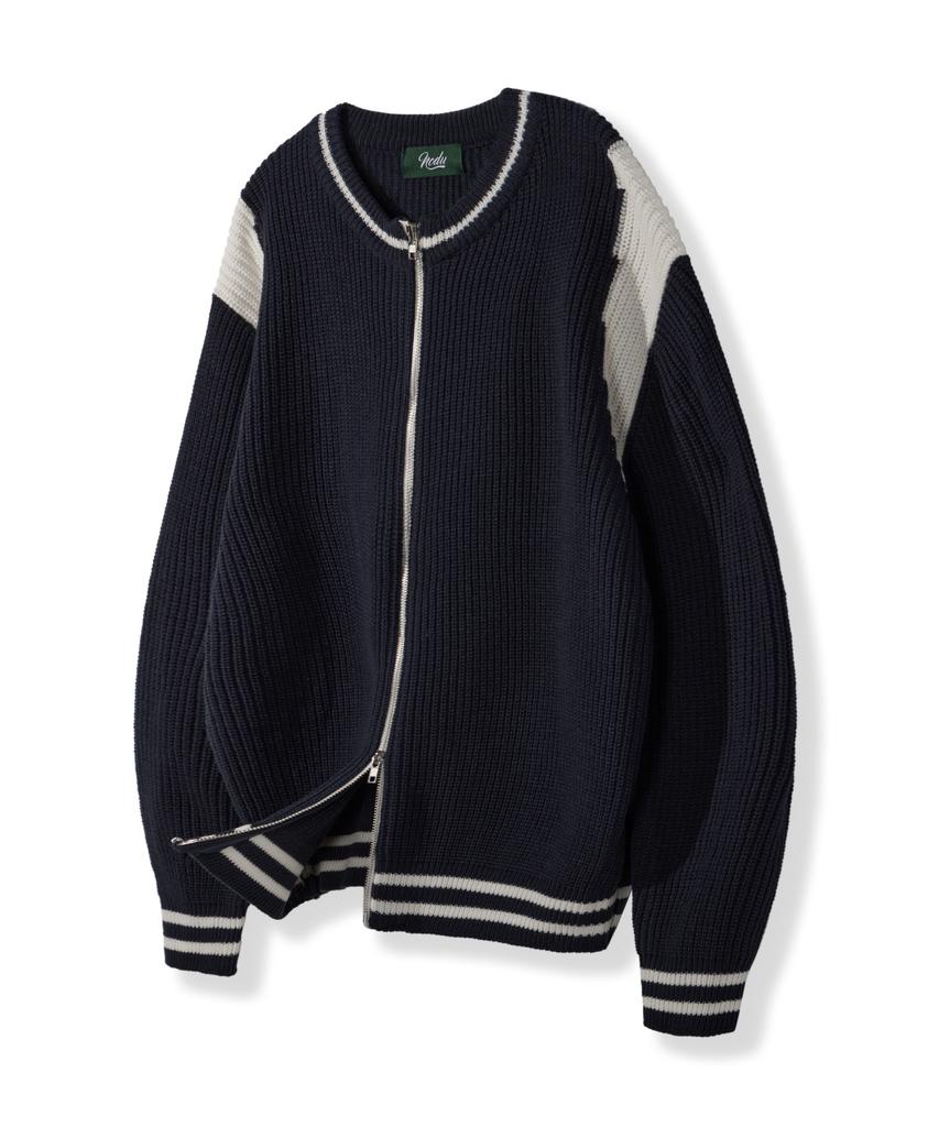 Вязаный кардиган Nodu Varsity на молнии