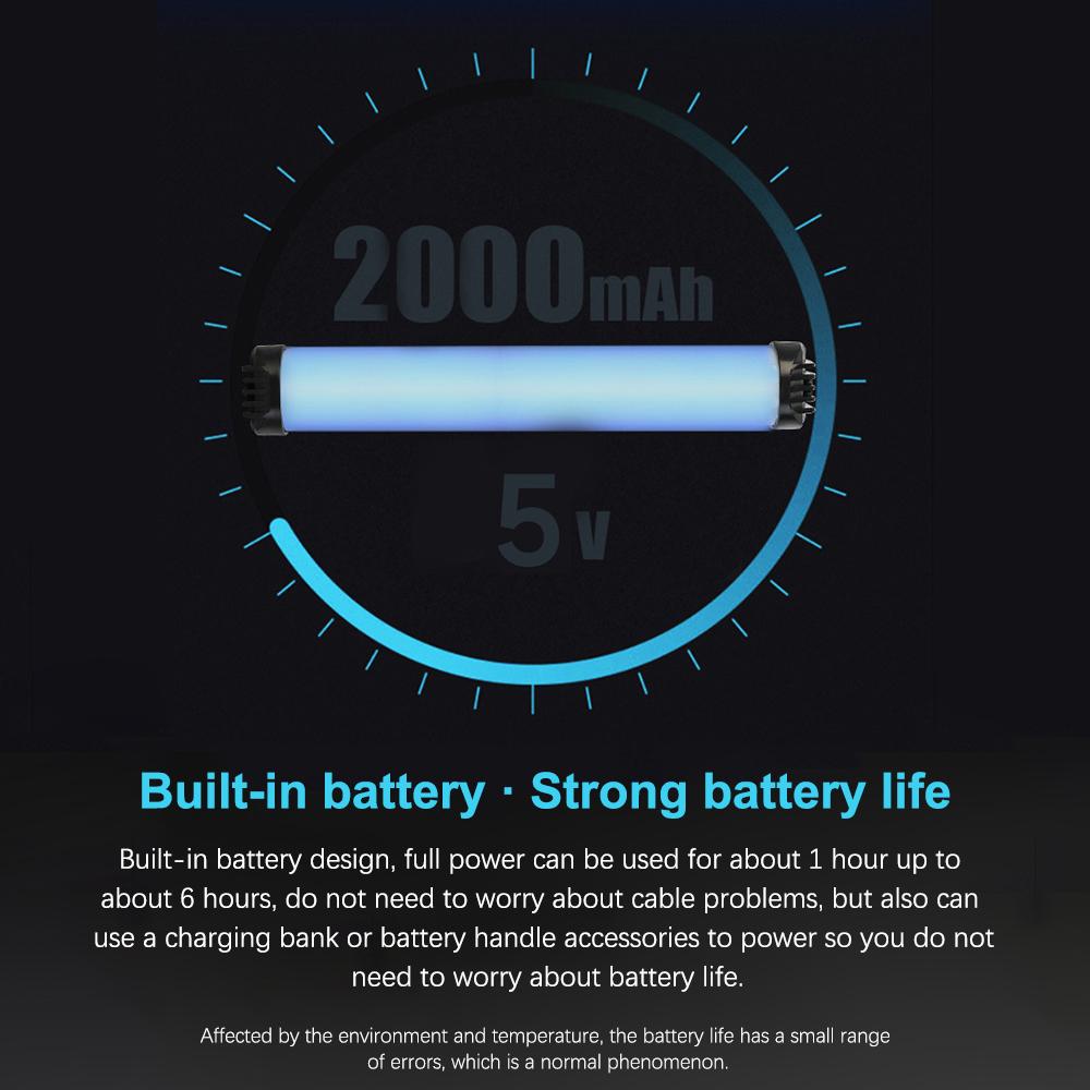 RGB Handheld Photography Lamp Dimmable LED Light Portable Vlog Light with 2000mAh Battery 49 RGB Modes Adjustable Music