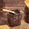Квадратная стеклянная банка для хранения ZISIZ с деревянной крышкой и ложкой