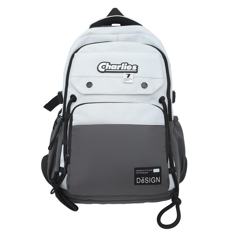 Школьный рюкзак с цветными блоками, мужской рюкзак, большой вместительный дорожный рюкзак для школьников для женщин