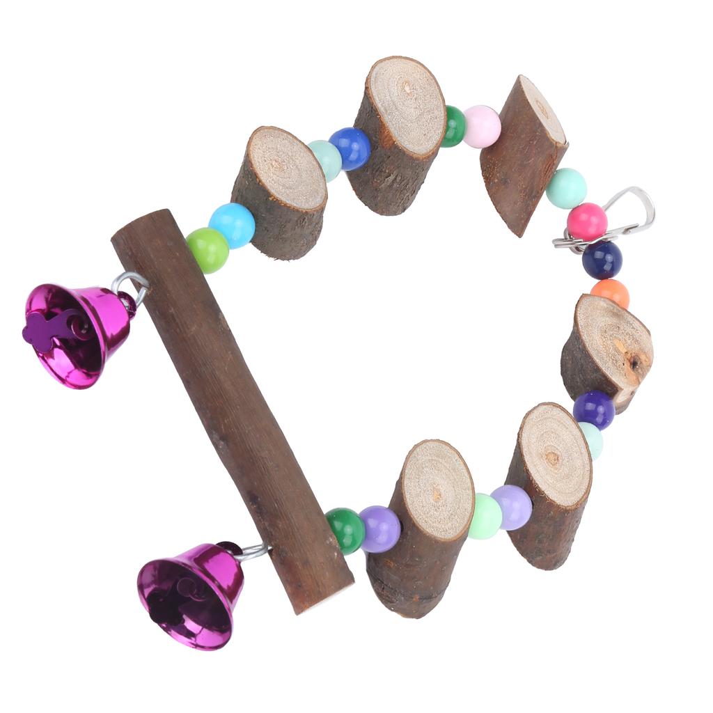 Parrot Swing Toy Wooden Parrot Suspension Bridge Swing for Small Medium Budgies Birds