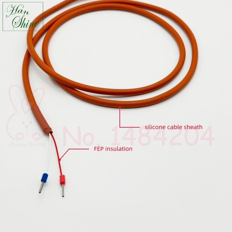 Waterproof PT1000 Temperature Sensor -50 to 200°C Probe Diameter 6mm Insert Length 100mm Heat Resistant 2-Wire 1M Silicone Cable