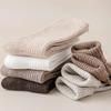 2025 Stacking Wool Socks Women Winter Solid Tube Socks Double Needle Knit Thickened Warm and Velvet Socks
