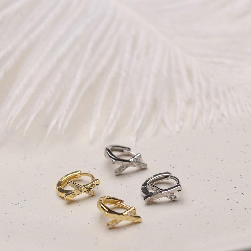 Серьги-кнопки Car Flower Cross Ear Button, стильные, простые, стильные, новый тренд