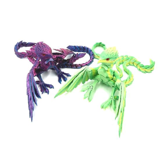 3D Printed Phoenix Ornament Articulated Phoenix Fidget Toy Flexible Phoenix Bird Toy Animal Centerpiece for Stress Relief Desk Display