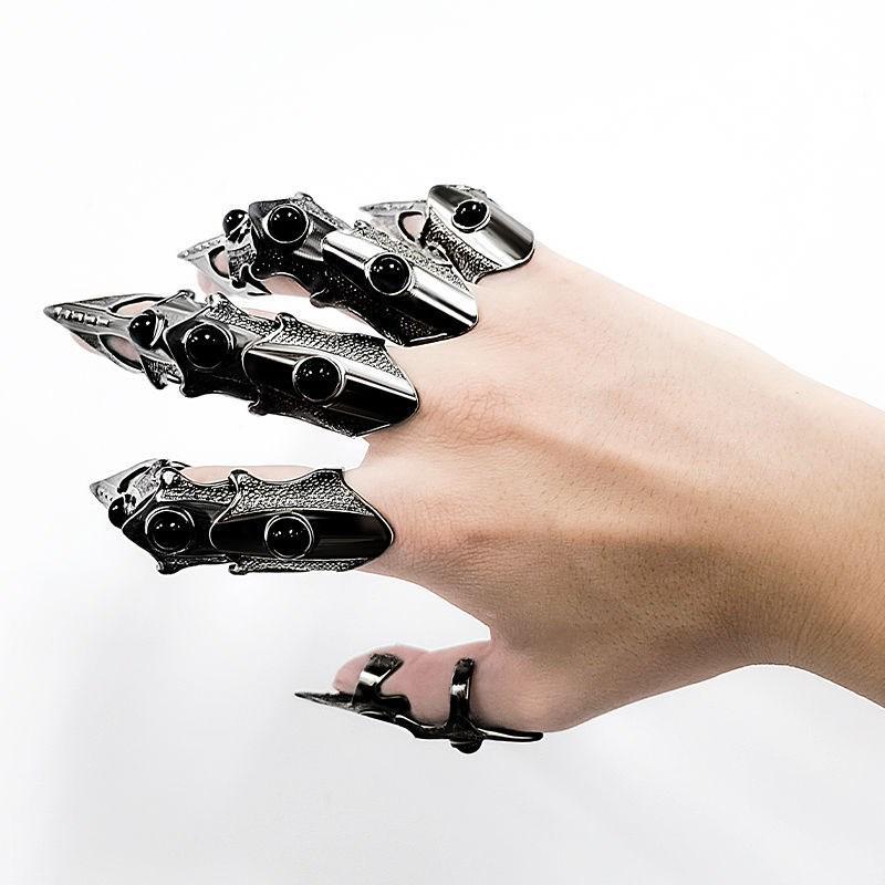 Перчатки Harajuku Dark Tech Bionic Robot с регулируемыми кольцами брони