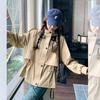 Design Retro Slim Workwear Drawstring Windbreaker Jacket Women's New Autumn Casual Top