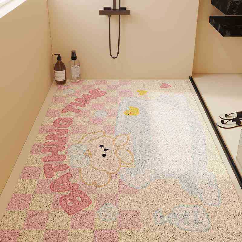 Коврик для ванной Полное покрытие Полый дизайн Нескользящий Коврик для ванной и душа Детский Противопадение Для дома Велюровая петля Коврик для пола