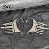Embellished Earrings Silver Ear Cuff for Women, No Piercing Metal Elf Cool Girl Fashion Jewelry Cuff, Cartilage Climber Clip Hair Styling Accessory