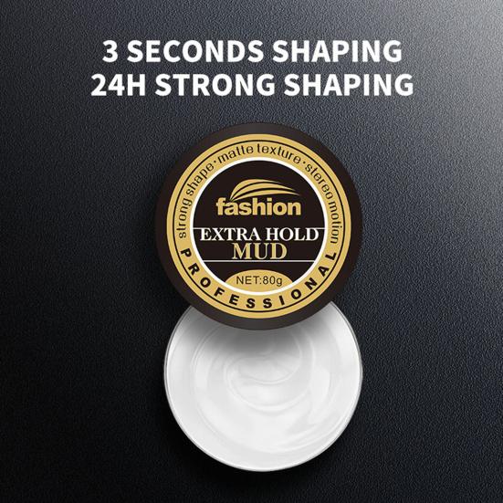 80G Matte Hair Mud Professional Salon Styling Gel Long-Lasting Hold Dandruff-Free Formula Styling Gel for Men