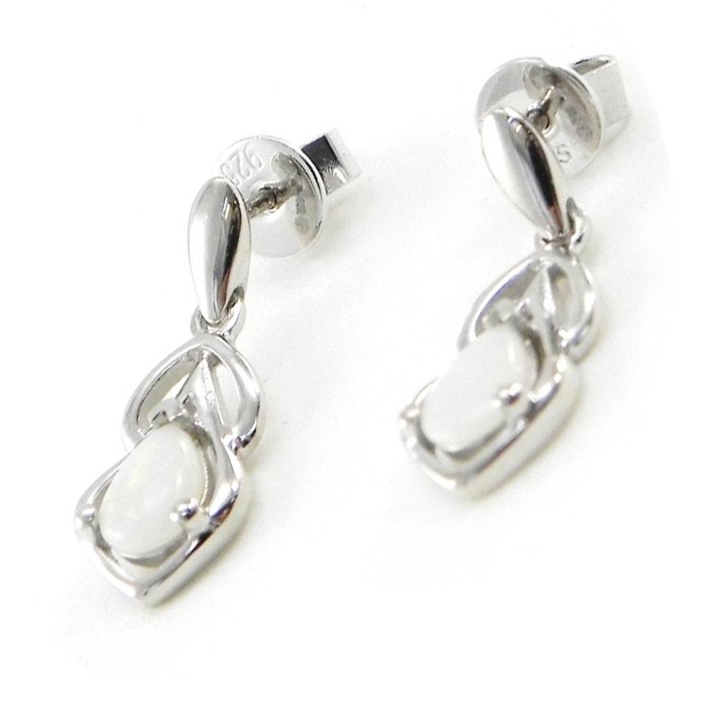 Les Trésors De Lily [I8881] - Серебряные серьги «Богиня опал» Серебро белое (родиевое покрытие) - 18х7 мм