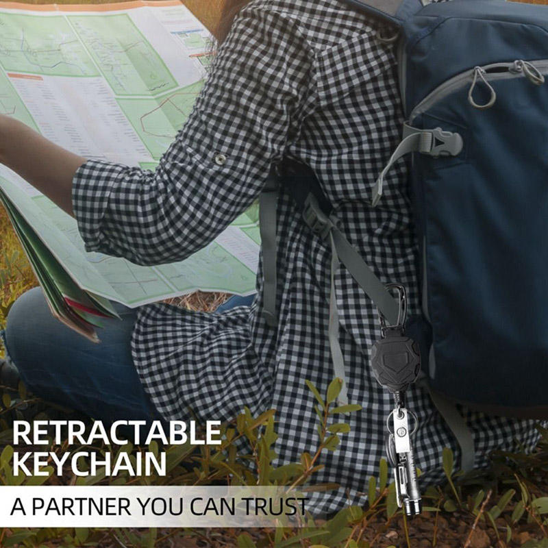 Сверхпрочный выдвижной брелок-клипса для бейджа, держатель для ID-карты, цепочка, уличный стальной трос с пружиной, зажим для карт, карабин, уличный чехол для ключей, чехол для карт, сумки