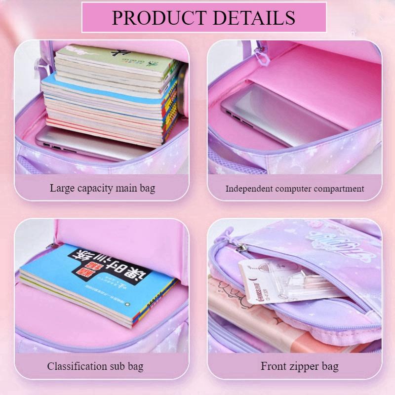 Высокая красота, ценность, красочные ранцы для начальной школы, модный рюкзак Quicksand Princess для девочек, для 2-6 классов, легкая, уменьшающая нагрузку сумка для книг