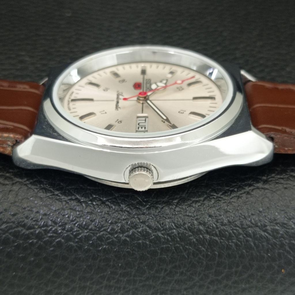 ЯПОНСКИЕ ВИНТАЖНЫЕ ОТРЕМОНТИРОВАННЫЕ МУЖСКИЕ СЕРЕБРИСТЫЕ ЧАСЫ SEIKO 5 АВТОМАТИЧЕСКИЕ 6309A a442892-1