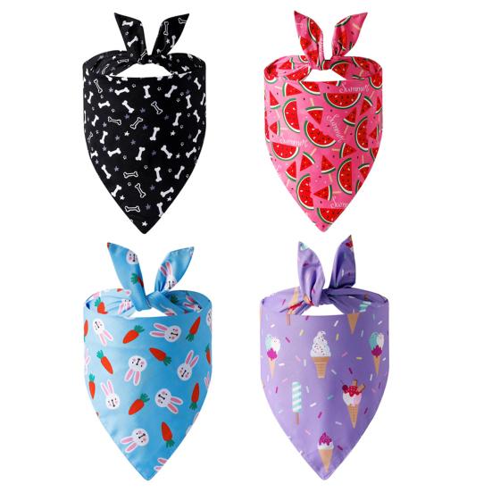 Бандана для собак, модные аксессуары, треугольный шарф, нагрудник с принтом, воротник, кошка, щенок