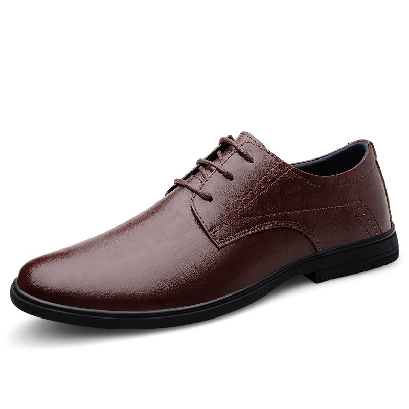 Luxury Brand Mens Casual Shoes Genuine Leather Men Bussiness Formal Shoes Fashion Designer Office Shoes Lace Up Oxford Footwear