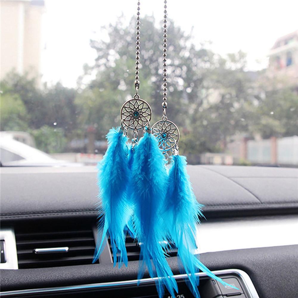 Wall Hanging Car Ornament Handmade Dream Catcher Wind Chimes Feather Car Pendant Dreamcatcher
