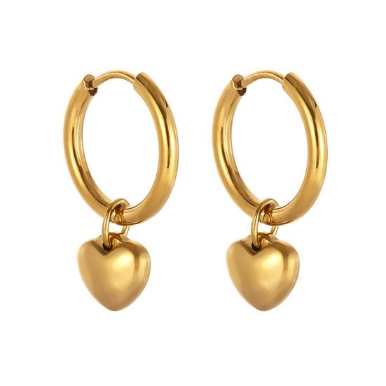 Комплект украшений в форме сердца, золотое ожерелье в форме сердца, серьги-кольца, подарки на день рождения, годовщину свадьбы для женщин