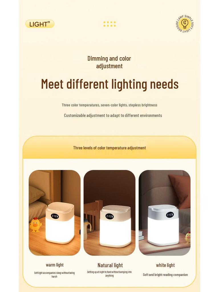 Светодиодный ночник с пультом - Лампа для сна ребенка и защиты глаз, прикроватная лампа для кормления грудью и детской комнаты