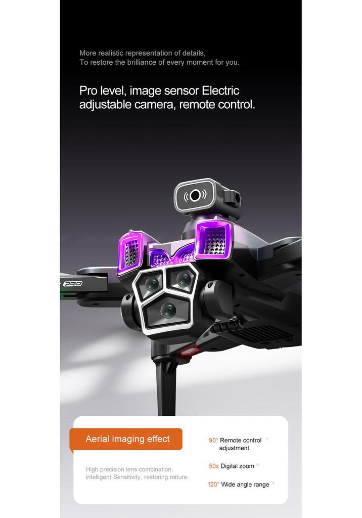 CrossA19PRO Drone: Large Screen HD Aerial Photography with Intelligent Obstacle Avoidance and Brushless Quadcopter.