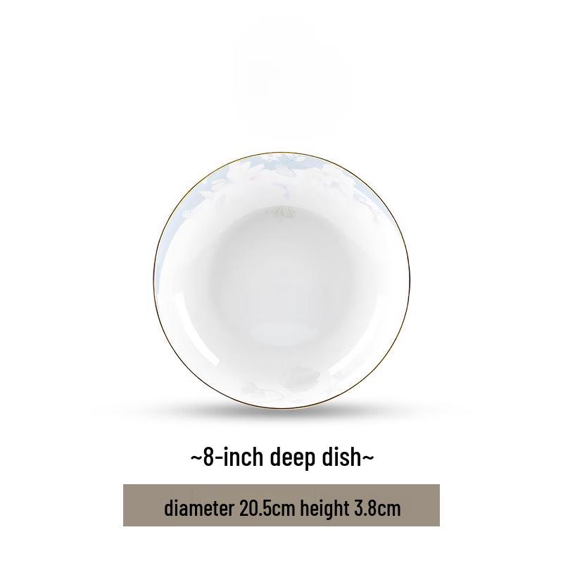 Керамическая неглубокая тарелка Jingdezhen Wuhe Qin Yun