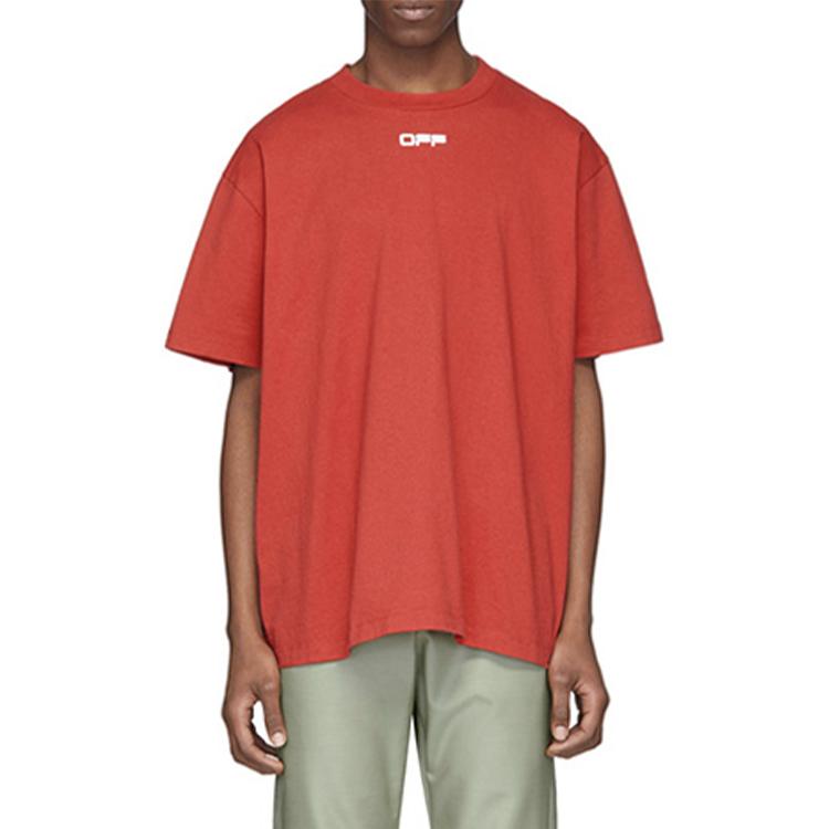 Off-White SS20 Airport Tape Arrow Print Футболка с короткими рукавами Мужские топы Красный OMAA038S201850032088