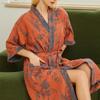 Cotton Jacquard Robe Loose Bathrobe Gown Kimono Yukata Home Clothes Casual Women Sleepwar Nightwear Spring Summer Loungewear