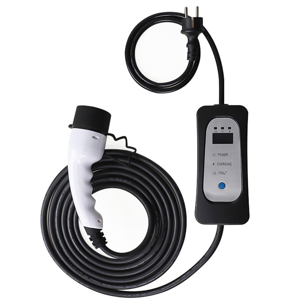 Зарядное устройство ANDAIIC EV, портативное зарядное устройство для электромобиля, тип 2, J1772, режим 2, 8A/10A/13A/16A, кабель длиной 5 м с регулируемым током - ЕС