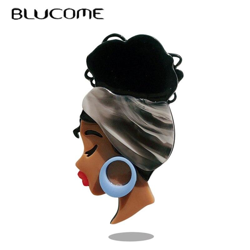 Blucome Новый дизайн, уникальные женские фигурки, акриловые булавки для женщин и девочек, броши, значки на лацканах, украшения для сумки, праздничное платье, ювелирные изделия