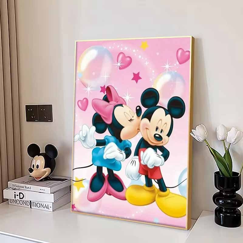 Disney Алмазная живопись Микки и Минни целуются Тема Иллюстрация Милый DIY Мозаика из страз Набор для вышивания крестиком Вышивка Подарок, Декор для дома
