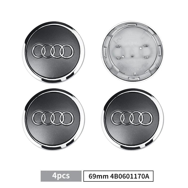 For Audi A5 60/61/68/69mm Badge Car Wheel Center Hub Cap Covers Auto Rim Cover For Audi A8 A5 A6 C5 C6 C7 A7 A1 A3 A4 B5 B6 B7 Q3 Q5 Q7 TT