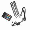 Car LED Light Strip, EECOO 4pcs Car Interior Light Music LED Lighting Kit Underdash Lights with