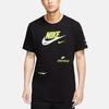 Nike Черная футболка с коротким рукавом для мужчин с принтом логотипа из двух свушей