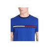 Tommy Hilfiger Мужская футболка с коротким рукавом и круглым вырезом, тканый ремешок в стиле колор-блок, вышитая буква, топ Темно-синий C837849806-422