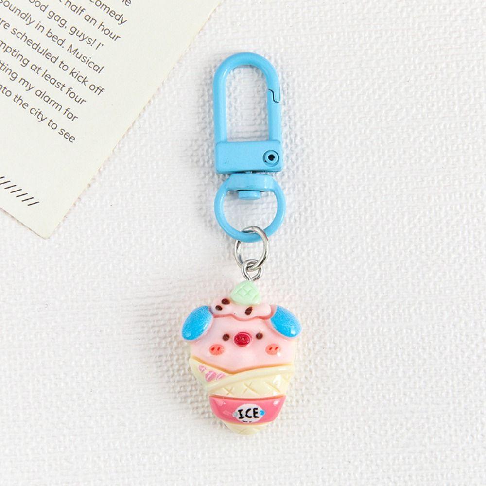 Resin Piggy Doll Keychain Creative Cartoon Doll Pendant Portable Pig Car Key Hanger Gift