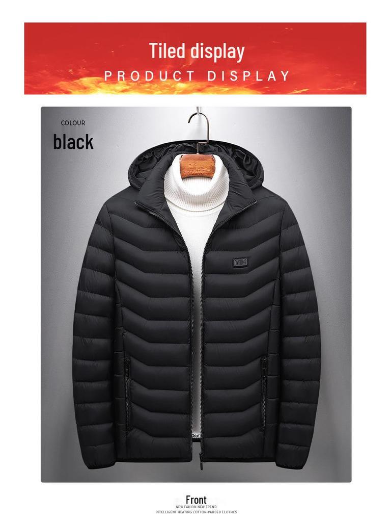 Умная хлопковая куртка с подогревом – Электрический подогрев от USB, Унисекс, Легкая, Теплая, Пальто с постоянной температурой
